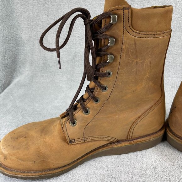 Jim Green AR8 Fudge Mens Boots US 13 Brown Leather Water Resistant Work Boots - Picture 9 of 12